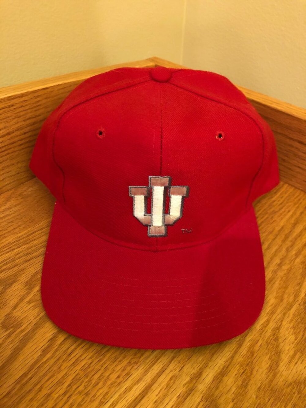 NOS Vintage Indiana University New Era Pro Model Red Snapback Hat